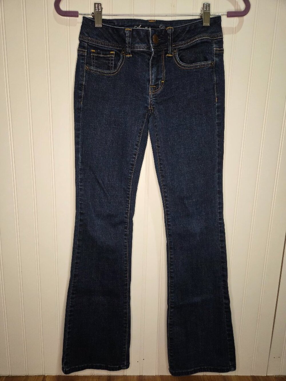 American Eagle Low Rise Original Boot Super Stretch Dark Wash Jeans 2012 Size 2